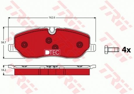 KLOCKI HAM. LAND ROVER P. DISCOVERYRANGE ROVER 04- DTEC COTEC TRW GDB1631DTE (фото 1)