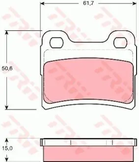 Комплект гальмівних колодок задн, FORD ESCORT CLASSIC, ESCORT V, ESCORT V EXPRESS, ESCORT VI, ORION III 1.3-2.0 07.90-06.01 TRW GDB1639