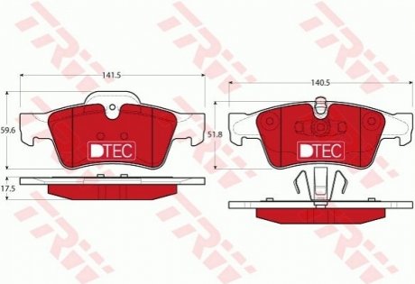Комплект тормозных колодок, дисковый тормоз TRW GDB1643DTE (фото 1)
