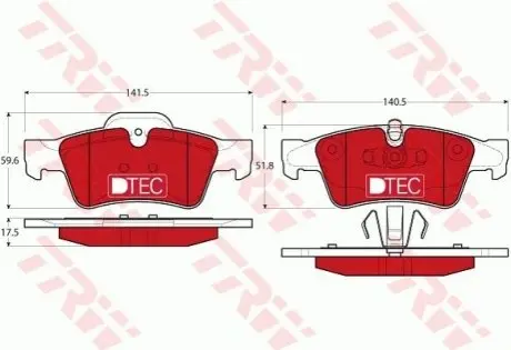 Комплект тормозных колодок, дисковый тормоз TRW GDB1643DTE