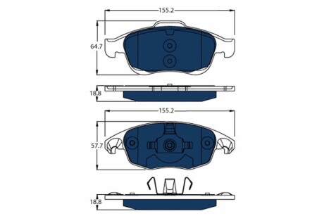 Тормозные колодки CITROEN P. BERLINGO 11- ELECTRIC BLUE TRW GDB1690BTE