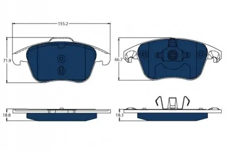 Тормозные колодки PEUGEOT P. 3008 2,0 HDI HYBRID 11-16 ELECTRIC BLUE TRW GDB1691BTE