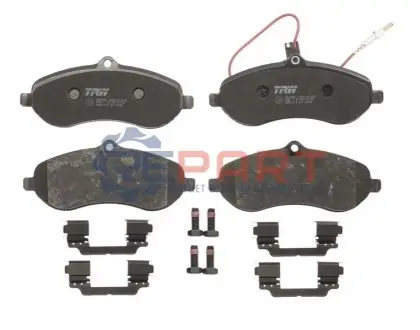 Фото Комплект гальмівних колодок, дискове гальмо TRW (GDB1718) зображення 1