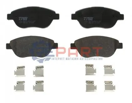 Фото 1 — Комплект гальмівних колодок, дискове гальмо TRW (GDB1750) Фото Комплект гальмівних колодок, дискове гальмо TRW (GDB1750) зображення 1