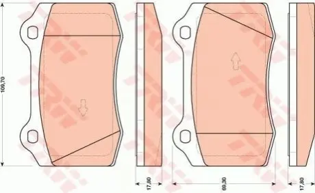 Комплект гальмівних колодок передн, FORD FOCUS I 2.0 10.02-11.04 TRW GDB1772