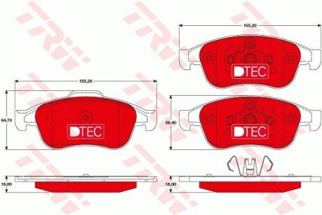 Керамические тормозные колодки передние TRW GDB1789DTE