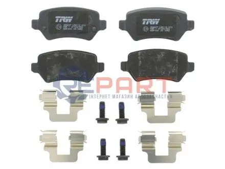 Фото Колодки гальмівні (задні) Opel Astra G/H/ Combo 01- /Kia Venga (Lucas) (з прижимною пластиною) TRW (GDB1831) зображення 1