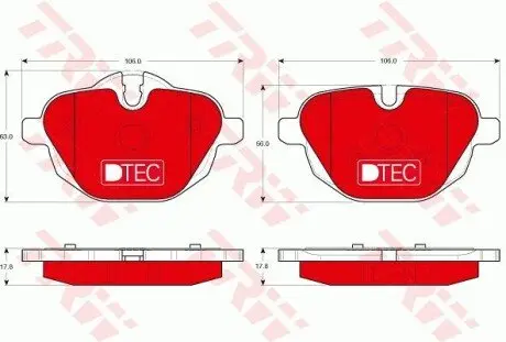 Керамические тормозные колодки задние TRW GDB1840DTE