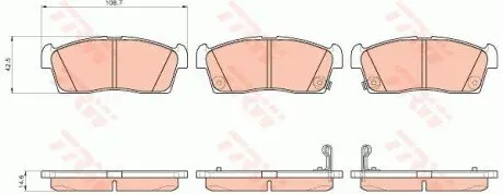 Фото Колодки гальмівні (передні) Citroen C-Zero/Peugeot ION 10- TRW (GDB1940) зображення 1