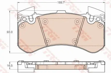 Комплект гальмівних колодок передн, AUDI A6 C7, A7, A8 D4 1.8-6.3 11.09-09.18 TRW GDB1976