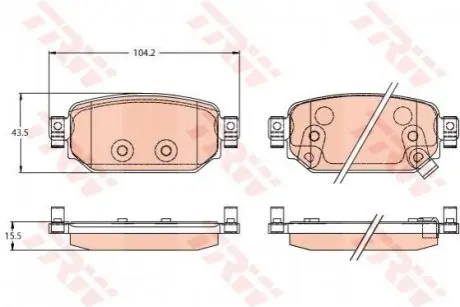 Комплект гальмівних колодок задн, MAZDA 3, CX-3 1.5-2.2D 07.13 TRW GDB2172 Купити в Україні