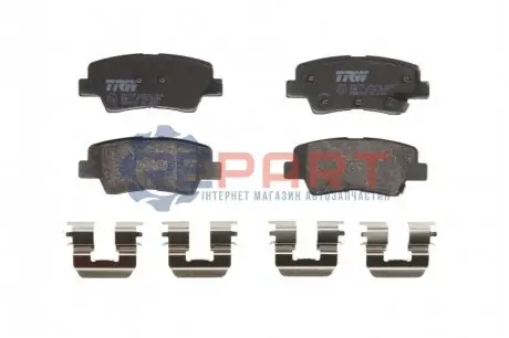 Комплект гальмівних колодок задн/передн, HYUNDAI ACCENT IV, I10 II, I10 III, I20 ACTIVE, I20 II, I30, I40 I, I40 I CW, IX35, KONA, SOLARIS, SONATA V, TUCSON, VELOSTER 1.0-Electric 02.06 TRW GDB2173 Купити в Україні