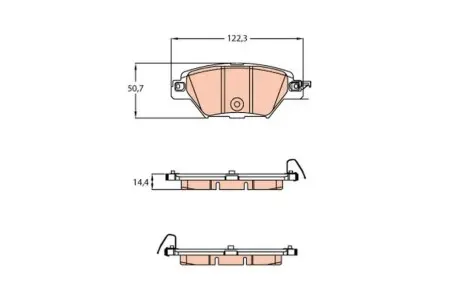 Комплект гальмівних колодок задн, MAZDA CX-9 2.5 06.16 TRW GDB2199 Купити в Україні