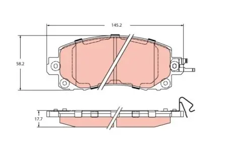 Комплект гальмівних колодок передн (з пружиинами), SUBARU FORESTER, IMPREZA, OUTBACK, XV 1.6-2.5 10.16 TRW GDB2216 Купити в Україні