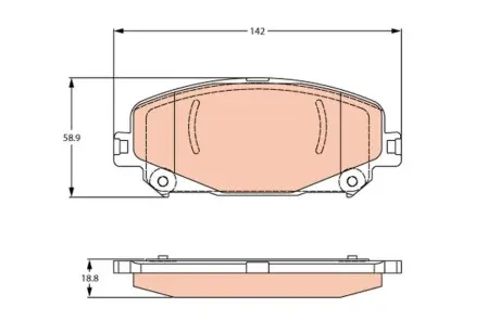 Комплект гальмівних колодок передн, RENAULT ARKANA I, CAPTUR II, ESPACE V, GRAND SCENIC IV, MEGANE IV, SCENIC IV, TALISMAN 1.0-2.0D 02.15 TRW GDB2268 Купити в Україні