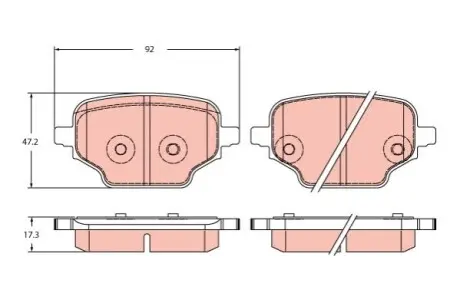 Комплект гальмівних колодок задн, CITROEN BERLINGO OPEL COMBO, COMBO E TOUR / LIFE PEUGEOT PARTNER, RIFTER 1.2-Electric 01.18 TRW GDB2410 Купити в Україні
