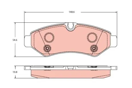 Комплект гальмівних колодок задн, MERCEDES SPRINTER 3,5-T (B907), SPRINTER 3,5-T (B907, B910), SPRINTER 3-T (B907), SPRINTER 3-T (B910), SPRINTER 3-T (B910, B907) 1.5-Electric 02.18 TRW GDB2422