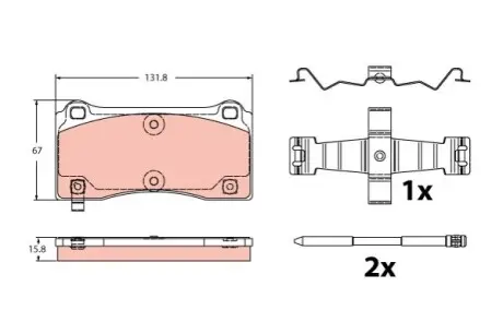 Комплект гальмівних колодок задн, BMW 2 (F22, F87), 3 (F30, F80), 4 (F32, F82), 4 (F33, F83) 3.0 03.14-06.21 TRW GDB2448