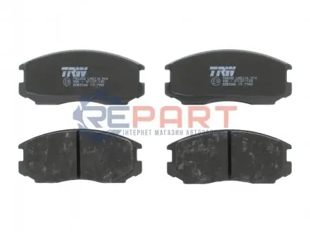 Комплект гальмівних колодок передн, DAIHATSU TERIOS MITSUBISHI COLT III, COLT IV, COLT V, LANCER III, LANCER IV, LANCER V, LANCER VI, MIRAGE IV, MIRAGE V 1.3-2.0D 08.86 TRW GDB3046