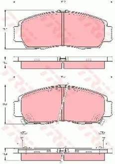 Комплект гальмівних колодок передн, ACURA TL HONDA ACCORD VIII, LEGEND III, ODYSSEY, SHUTTLE 2.0-3.5 10.97 TRW GDB3240