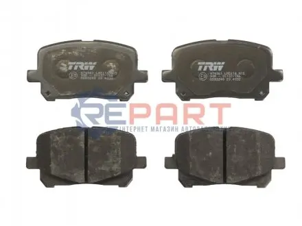 Комплект гальмівних колодок передн, TOYOTA PREVIA II 2.0D/2.4/3.0 02.00-02.06 TRW GDB3248