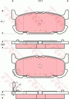 Комплект гальмівних колодок задн, MAZDA MX-5 II 1.6/1.8 05.98-10.05 TRW GDB3318