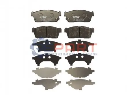 Комплект гальмівних колодок передн, DAIHATSU COPEN, CUORE VI, CUORE VII, SIRION, TREVIS SUBARU JUSTY IV SUZUKI ALTO VI, ALTO VII, IGNIS II, IGNIS III 0.7-1.5 06.02 TRW GDB3359