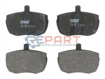 Комплект гальмівних колодок передн, DAF 400, 400-SERIE ALFA ROMEO AR 8 FORD TRANSIT LAMBORGHINI LM-002 LAND ROVER 110/127, 90 I, DEFENDER, RANGE ROVER I LDV 400, CONVOY 1.6-5.2 07.70-02.16 TRW GDB341