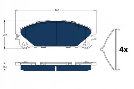 Комплект гальмівних колодок передн (для гібридних авто), LEXUS NX, RX TOYOTA HIGHLANDER / KLUGER, RAV 4 IV 2.5H/3.5/3.5H 12.13 TRW GDB3484BTE Купити в Україні