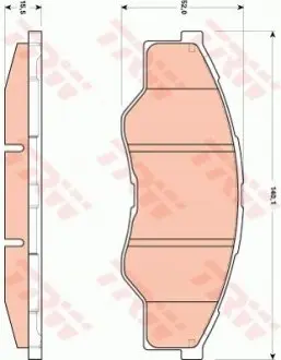 Комплект гальмівних колодок передн, TOYOTA HILUX VII 2.5D/3.0D 11.04-09.15 TRW GDB3500