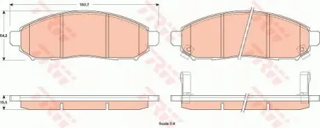 Комплект гальмівних колодок передн, NISSAN LEAF, NAVARA NP300, NV200, NV200 / EVALIA, PATHFINDER III 2.5D-Electric 01.05 TRW GDB3520 Купити в Україні