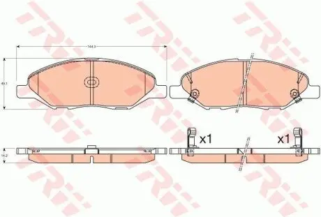 Комплект гальмівних колодок передн, NISSAN CUBE, MICRA II, MICRA III, NOTE, TIIDA 1.0-1.8 08.92-12.12 TRW GDB3577 Купити в Україні