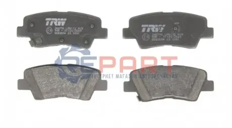 Комплект гальмівних колодок задн, HYUNDAI ELANTRA VI, GETZ, I20 ACTIVE, I20 II, I40 I, I40 I CW, IONIQ, TUCSON KIA CARENS IV, CEED, OPTIMA, SOUL II, SPORTAGE IV 1.0-2.4 08.05 TRW GDB3594 Купити в Україні
