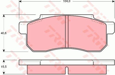 Гальмівні колодки, дискове гальмо (набір) - (45022SA7000, 45022SA7010, 45022SA7011HS) TRW GDB361 (фото 1)