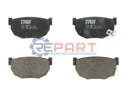 Комплект гальмівних колодок задн, NISSAN 180SX, 200SX, 300ZX, CEDRIC, SILVIA, SKYLINE 1.8-3.0 01.84-12.03 TRW GDB368