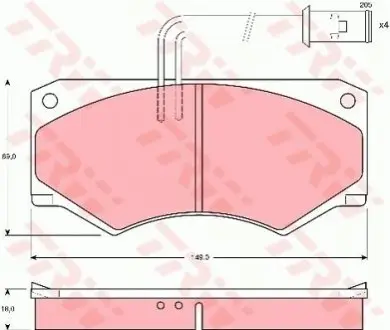 Тормозные колодки, дисковые. TRW GDB390