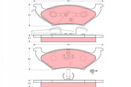 Гальмівні колодки, дискові - (F1VY2200A, F2VY2200A, F4AZ2200A) TRW GDB4045 (фото 1)