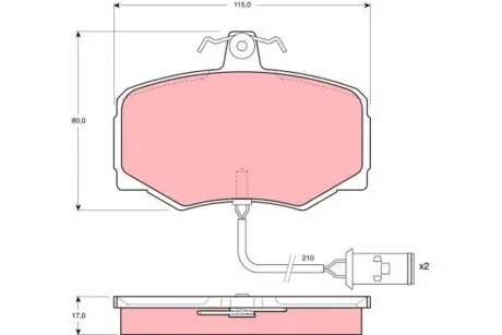 Комплект гальмівних колодок передн, JAGUAR XJ, XJ220 2.9-5.3 07.85-12.95 TRW GDB421