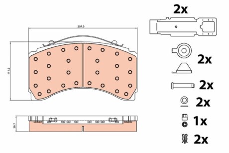 Комплект тормозных колодок, дисковый тормоз TRW GDB5117 (фото 1)