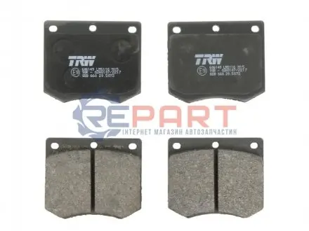 Фото 1 — Комплект гальмівних колодок, дискове гальмо TRW (GDB660) Фото Комплект гальмівних колодок, дискове гальмо TRW (GDB660) зображення 1