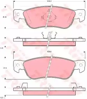 Фото Комплект гальмівних колодок задн, ISUZU GEMINI, PIAZZA, TROOPER I, TROOPER II 1.5-2.8D 01.83-04.96 TRW (GDB768) зображення 1