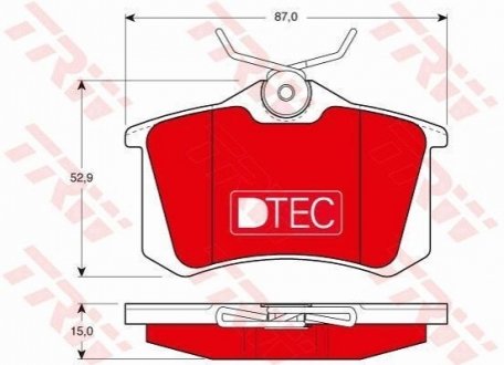 Комплект гальмівних колодок, дискове гальмо TRW GDB823DTE (фото 1)