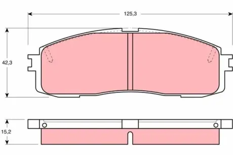 Комплект гальмівних колодок задн/передн, LEXUS ES TOYOTA CAMRY, CENTURY, CHASER, COROLLA, CROWN, SUPRA 1.3-4.0 10.82 TRW GDB872