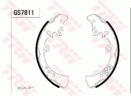 Гальмівна колодка TOYOTA FORTUNER, HILUX VII, HILUX VIII 2.4D-4.0 06.04 TRW GS7811