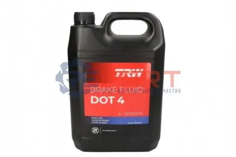 Гальмівна рідина DOT4 (5L) [сухість: 270°C, вологість: 163°C, в'язкість: 1315мм²/с] SAE J1703, ISO/DIN 4925 TRW PFB405SE Купити в Україні