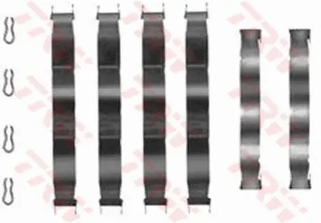 Монтажний набір гальмівних колодок ABARTH RITMO DACIA 1210, 1300, 1310, 1410, NOVA RENAULT 12, 12 TOROS, 14, 15, 16, 17, 18, 18 VARIABLE, 20, 21, 25, 30, 4, 5, 6, FUEGO 1.0-2.8 09.65-07.04 TRW PFK66