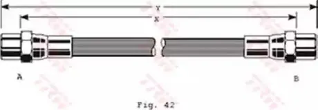 Фото Шланг гальмівний (передній) Audi 80/90 89- (L=285mm) TRW (PHA288) зображення 1