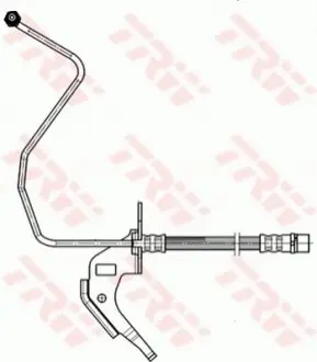 Гальмівний шланг гнучкий задн Прав (довжина 330мм, M10x1) OPEL ASTRA F, ASTRA G, ASTRA G CLASSIC, ASTRA H, ASTRA H CLASSIC, ASTRA H GTC, COMBO, COMBO TOUR 1.2-2.2D 09.91 TRW PHD564