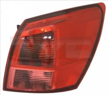 Ліхтар задній Лів (зовнішн, P21/5W/P21W, колір скла червон) NISSAN QASHQAI I J10 11.06-04.10 TYC 1112116019
