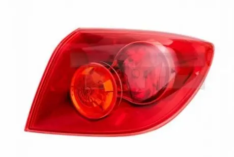 Ліхтар задній Прав (зовнішн, W21/5W/W21W, колір скла червон) MAZDA 3 BK Хетчбек 10.03-12.06 TYC 116117112